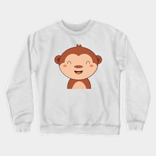 Kawaii Cute Brown Monkey Crewneck Sweatshirt